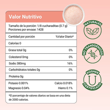 Bolsa de sal rosa del Himalaya