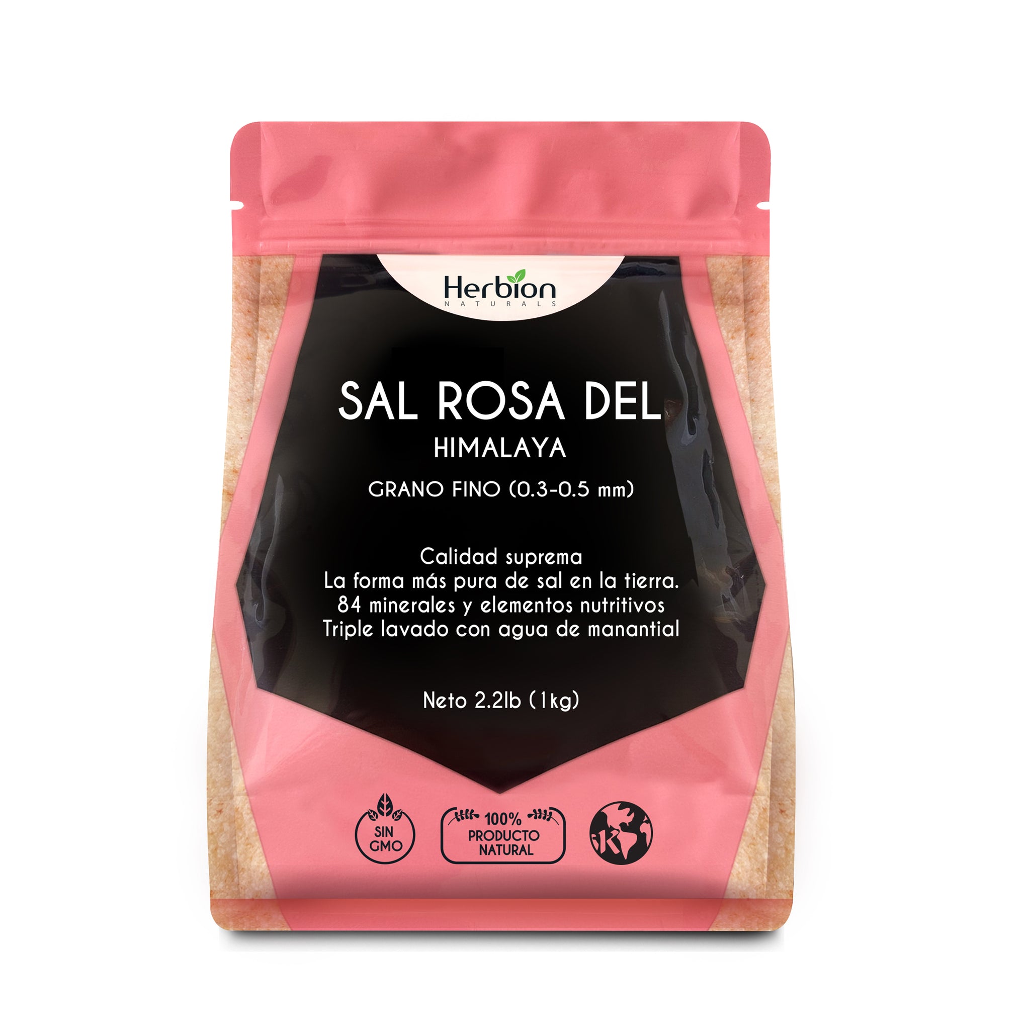 Bolsa de sal rosa del Himalaya